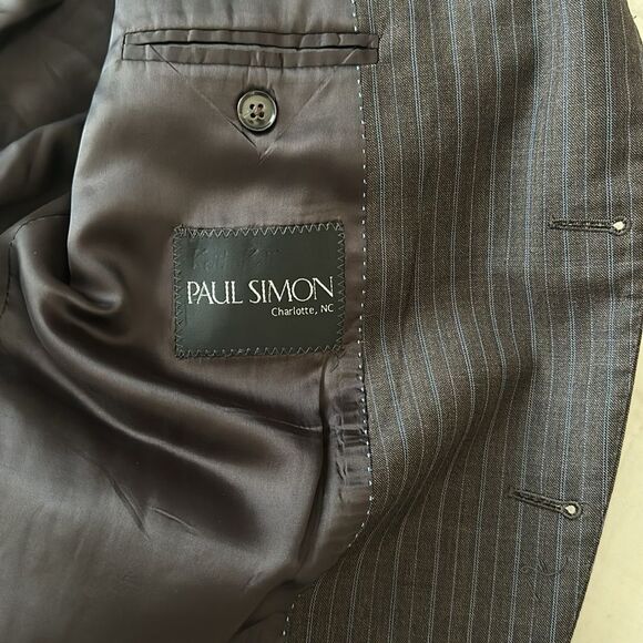 Peter Millar Sport Coat Mens Size 46L Brown Blue Stripe Blazer Jacket 100% Wool - Picture 12 of 16